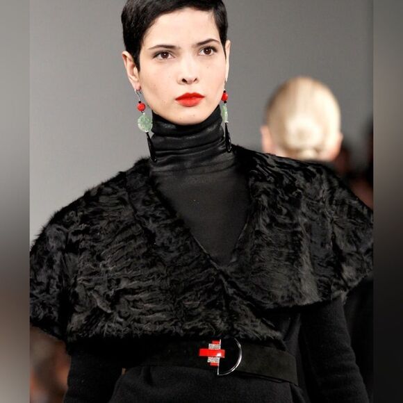 Ralph Lauren Collection Fall 2011 Black Suede Art Deco Inspired Buckle Belt - Picture 3 of 14